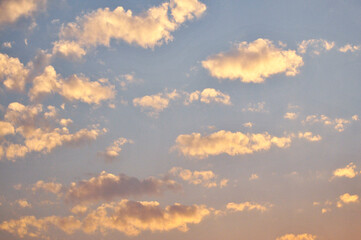 Beautiful clouds illuminated by sunrise. 