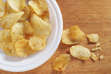 Potato chips on a plate