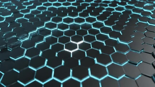 abstract blue background with hexagons