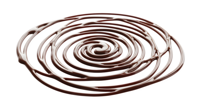 Chocolate Swirl 3d rendered, isolated on transparent background