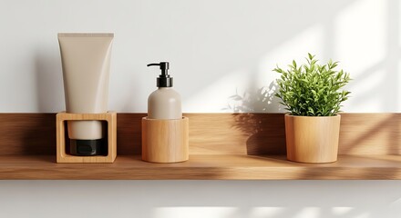 Spa products and green plant