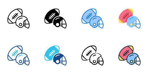 Rugby icon set multiple style collection 
