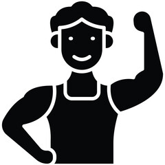 Female Bodybuilder Vector Icon Stock Illustration