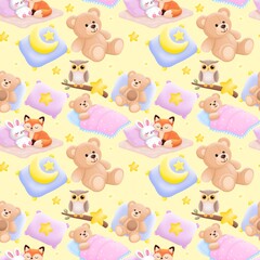 Obraz premium Baby Shower Sweet Dreams Seamless
