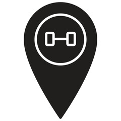 Gym Location Vector Icon Stock Illustration