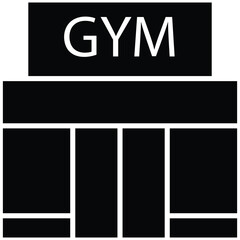 Gym Building Vector Icon Stock Illustration