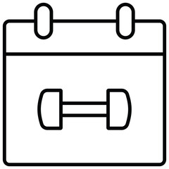 Fitness Calendar Vector Icon Stock Illustration