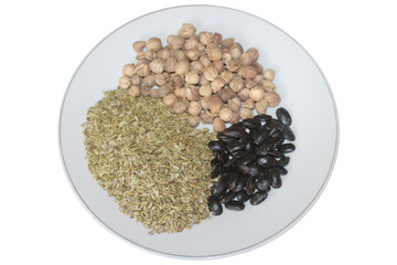 Assortment of Three Traditional Indonesian Spices on Plate