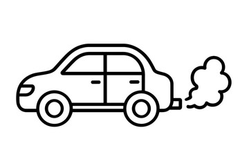 Passenger car emitting exhaust fumes symbolizing air pollution and environmental damage