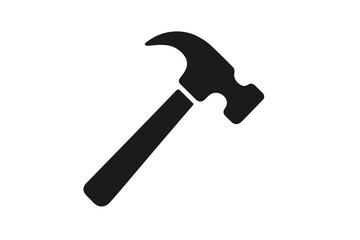 Simple black claw hammer tool for construction and home improvement