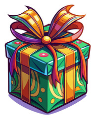 Gift, real print Style, white background	
