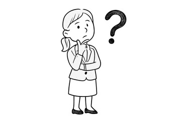 Businesswoman pondering a difficult question or complex problem in a professional setting