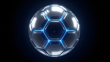 The futuristic design of the football highlights innovation and cutting-edge technology.