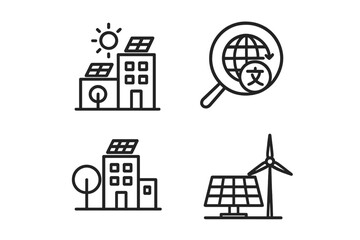 Fototapeta premium Renewable energy, sustainable architecture, global translation, and clean power generation systems