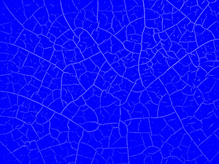 塗装やガラスなどのヒビや亀裂などのイメージの網状の画像素材　白線　青／ブルー