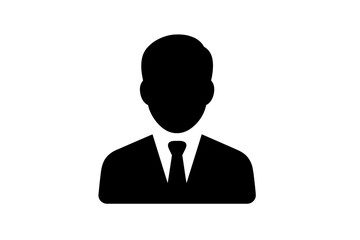 Professional businessman silhouette avatar icon for corporate identity and user profile graphic
