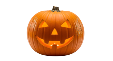 Jack-o'-Lantern Halloween Pumpkin, isolated on transparent background