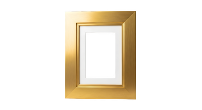 Golden Picture Frame, isolated on transparent background