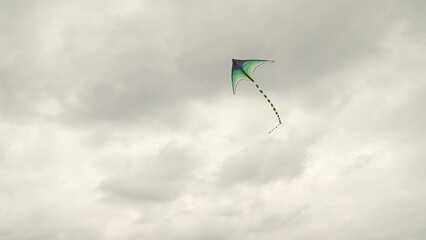 Over the clouds, Softly drifting, Kite tail whirling, High over earth, Sky traveler, Chasing the wind, Endless skies, Shades of gray, A moment captured, Joyful spirit