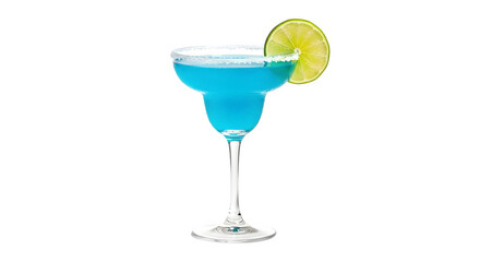 Blue Margarita Cocktail, isolated on transparent background