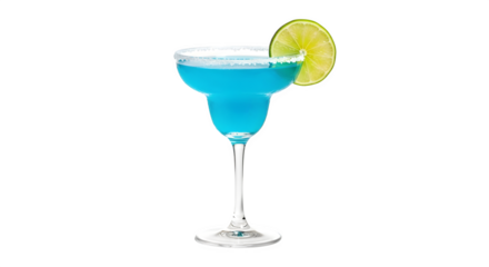 Blue Margarita Cocktail, isolated on transparent background