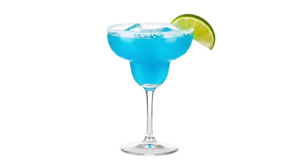 Blue Margarita Cocktail, isolated on transparent background