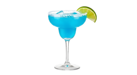 Blue Margarita Cocktail, isolated on transparent background