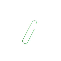 Soft Lime Green Paperclip - Minimal Style Isolated