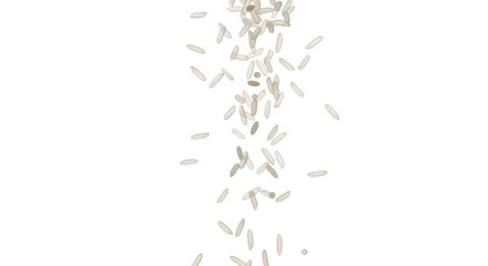 Falling Rice Grains, isolated on transparent background