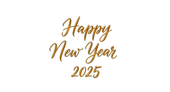 Wish your loved ones a Happy New Year 2025 with this festive design that sparkles with anticipation and elegance in shining gold lettering