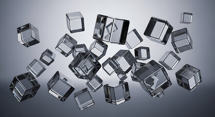 Abstract animation minimalist background with rotating glass cubes 4k seamless looping video 3d rend 10389412 1