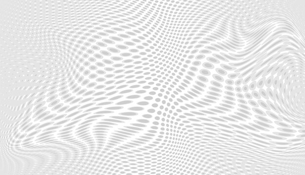 Abstract Wavy Halftone Grid Background &ndash; Distorted Dot Pattern Texture, Abstract white water ripple surface. Shining sunlight reflections. Blurred transparent texture. Summer background. 