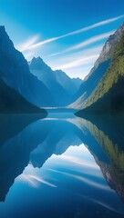 Minimal calm water mountain horizon background