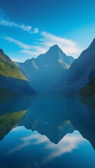 Peaceful emerald mountain lake sunrise wallpaper