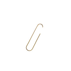 Shiny Gold Paperclip - Minimal Luxe Isolated
