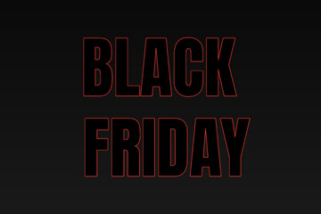 Black Friday Graphic Poster Red Outline Text on Dark Background
