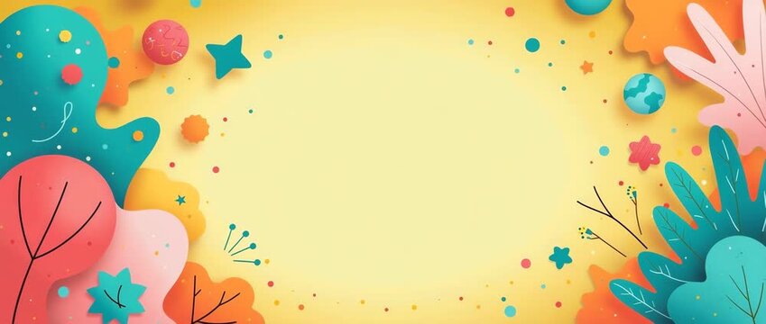 Vibrant abstract shapes gently sway as the camera slowly pans across a colorful, whimsical background in this playful, cinematic animation, ideal for creative presentations and storytelling.