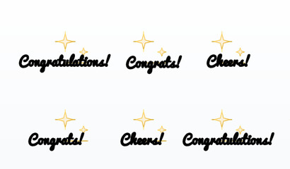 Congratulations Graphic Cursive Text with Sparkles