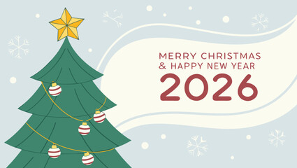 Merry Christmas and Happy New Year background for Greeting cards with tree Branches christmas tree gold paper and gold stars.Merry Christmas vector text Calligraphic Lettering Vector illustration.