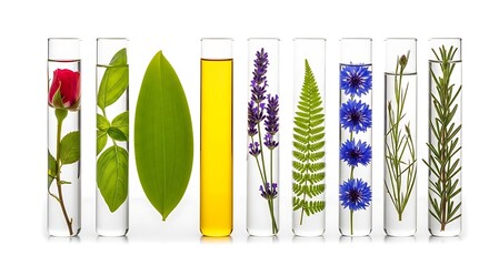 Herbal essence in test tubes