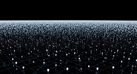 Fototapeta premium Abstract digital network grid with glowing data points representing technology and connection