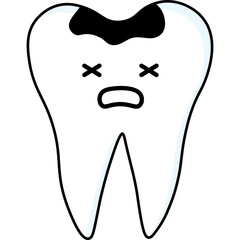 Cute Cartoon Tooth Character Illustration