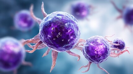 Microscopic View of Octopus Skin Cells Showing Unique Structures in a Clean Laboratory Setting