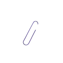 Rich Purple Paperclip - Minimal Style Isolated