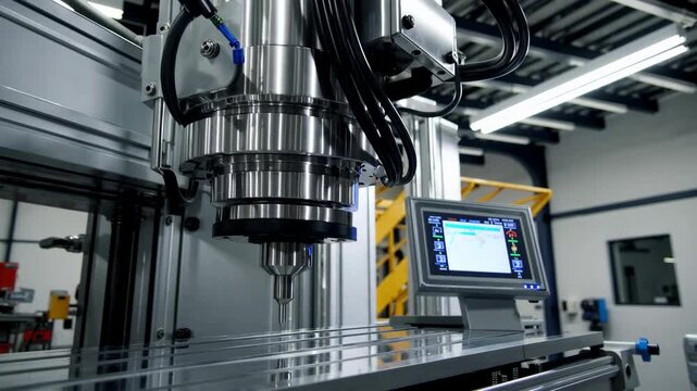 Precision CNC milling machine for metalworking and industrial automation with stainless steel spindle advanced technology