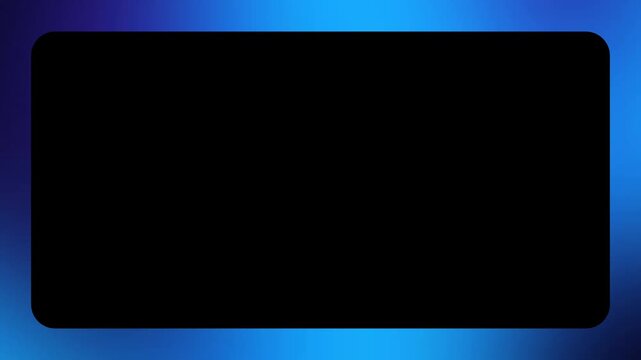 Abstract background of rounded rectangle empty frame on neon blue gradient