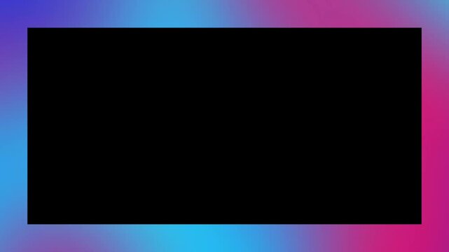 Abstract background of rounded rectangle empty frame on neon colorful gradient