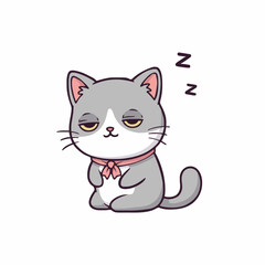 Obraz premium Sleepy Cat Dozing Off