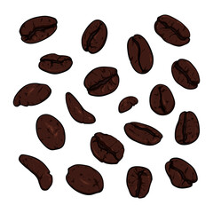 Vector Set of Coffee Bean Cartoon Illustration