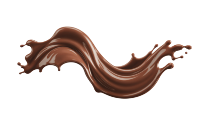 chocolate splash on transparent background